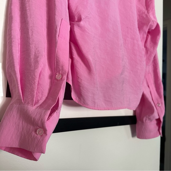 NWT Zara Ruched Button Down Shirt - Picture 8 of 10